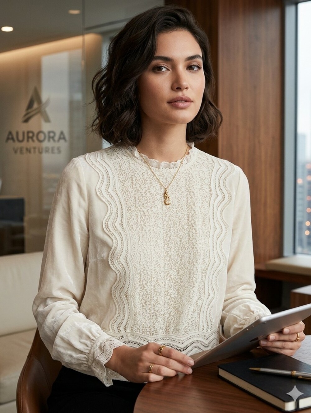 Zara Victorian Embroidered Ivory Tunic Blouse Long Sleeve (13-14) Adult SMALL